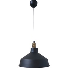 Retro Metal Siyah Dekoratif Eskitme Duylu Kafe Siyah Içi Siyah Mutfak Avize Çap:30 cm