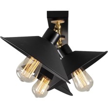 Dylight Retro Metal Dekoratif Tavan Plofyoner Mafsallı 3 Lü Sıralı Avize