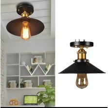 Dylight Retro Metal Dekoratif Siyah Tavan Plofyoner Avize Çap. 23 cm