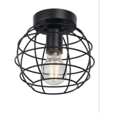 Dylight Retro Metal 1 Li Siyah Tavan Plofyoner Kafes Rustik Avize