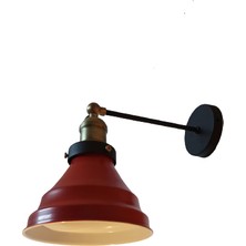 Dylight Retro Metal Dekoratif Mafsallı Siyah Kırmızı Rustik Duvar Aplik