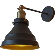 Dylight Retro Metal Dekoratif Mafsallı Siyah Duvar Aplik