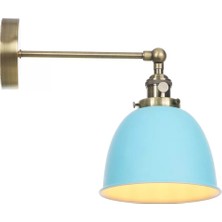 Dylight Retro Metal Dekoratif Mafsallı Mavi Duvar Aplik