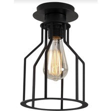 Dylight Retro Metal 1 Li Siyah Tavan Plofyoner Kafes Rustik Avize