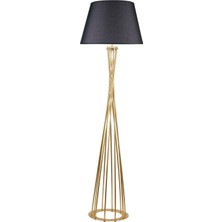 Dylight Retro Lambader Köşe Lambası Parlak Gold Siyah Başlık 45CM Başlık