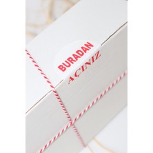 Butik Sosyetik Buradan Açınız Beyaz 40 mm Yuvarlak Yapışkanlı Sticker Etiket 120 Adet