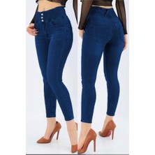 Rengamoda Yüksek Bel Likralı Jean Pantolon