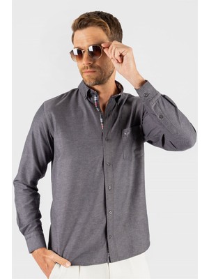 Tudors Klasik Fit Rahat Kesim Poplin Oxford Erkek Gömlek