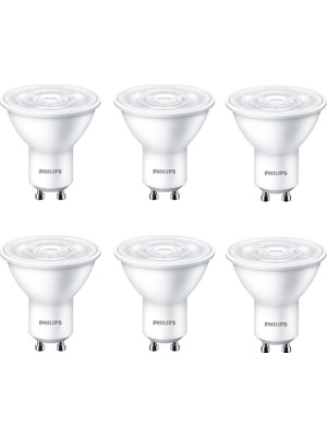 Philips Essential LED 4.7W-50W Beyaz Işık 6500K GU10 220V LED Spot Ampul 6 Adet