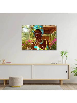 Art of Wall Artofwalldesign ''afrikalı Kadın'' Cam Tablo Uv