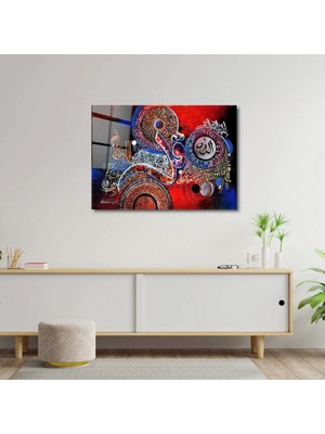 Art of Wall Artofwalldesign ''4 Qul Suresi Islami Hediye'' Cam Tablo Uv