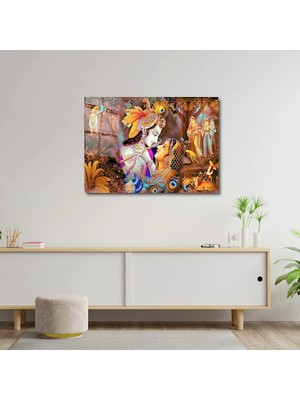 Art of Wall Artofwalldesign''radha Krishna Boyama Sanat Poster'' Cam Tablo Uv