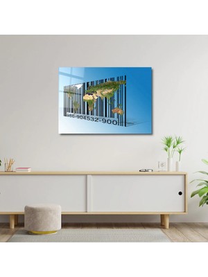 Art of Wall Artofwalldesign ''dünya Barkodu'' Cam Tablo Uv