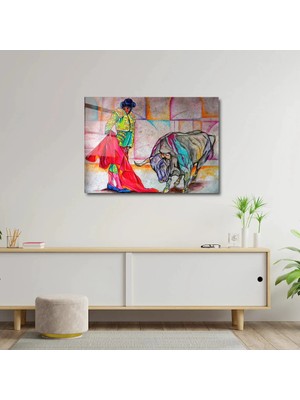 Art of Wall Artofwalldesign ''boğa Güreşçisi '' Cam Tablo Uv
