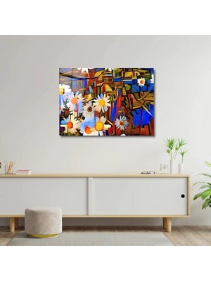 Art of Wall Artofwalldesign ''papatya Çiçek Soyutlama'' Cam Tablo Uv