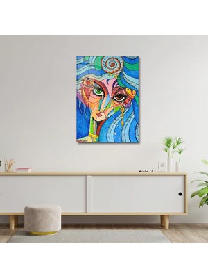 Art of Wall Artofwalldesign ''kadın Kübizm Kız Portre'' Cam Tablo Uv