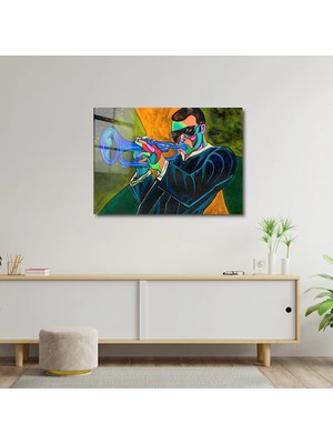 Art of Wall Artofwalldesign ''müzisyen Sanat Portre'' Cam Tablo Uv