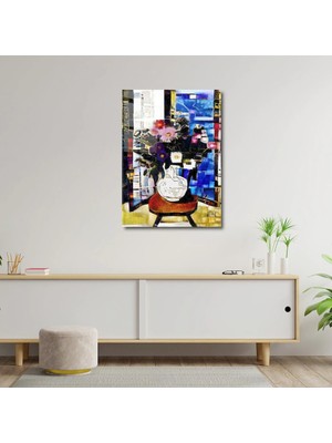 Art of Wall Artofwalldesign ''natürmort Buket Vazo'' Cam Tablo Uv