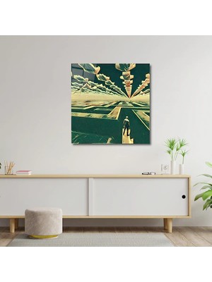 Art of Wall Artofwalldesign ''adam Labirent Bulutlar'' Cam Tablo Uv