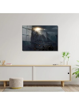 Art of Wall Artofwalldesign ''kale Vadisi Karanlık'' Cam Tablo Uv