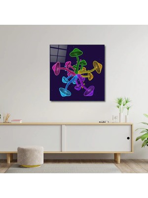 Art of Wall Artofwalldesign ''neon Daire Sihiri'' Cam Tablo Uv