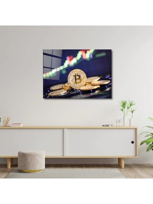 Art of Wall Artofwalldesign ''grafik Bitcoin'' Cam Tablo Uv
