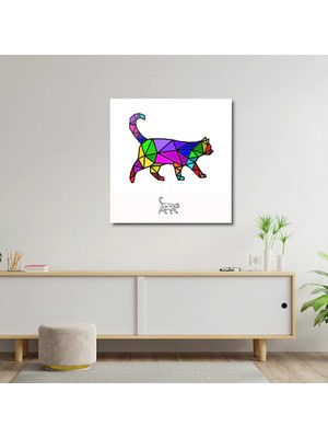 Art of Wall Artofwalldesign ''lowpoly Kedi'' Cam Tablo Uv