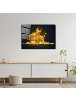 Art of Wall Artofwalldesign ''boğa Trendi'' Cam Tablo Uv