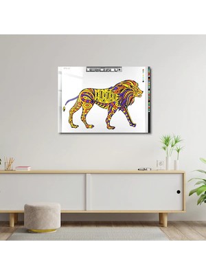 Art of Wall Artofwalldesign ''aslan Hayvan Desenleri'' Cam Tablo Uv