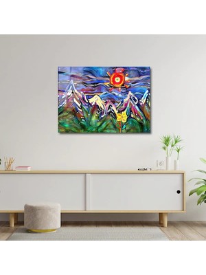 Art of Wall Artofwalldesign ''dağ Manzarası'' Cam Tablo Uv