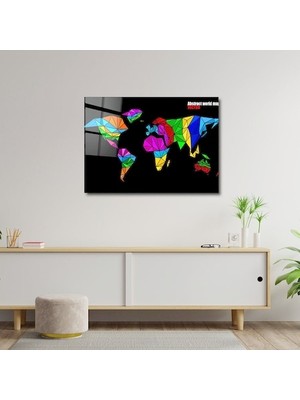 Art of Wall Artofwalldesign ''dünya Haritası'' Cam Tablo Uv