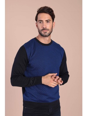 Ferraro Bisiklet Yaka Superfine Yün Kazak - Lacivert