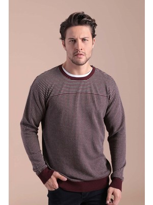 Ferraro Fermuar Detaylı Pamuk Kazak - Bordo