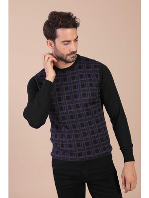 Ferraro Bisiklet Yaka Superfine Yün Kazak - Siyah