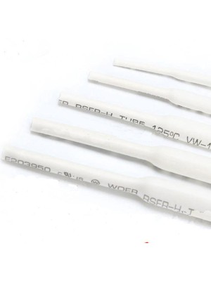 Profisher Polyolefin Isı Shrink Tüp 2:1 Daralan Makaron Boru Çap Ø1,5mm 10 x 1 Metre  Beyaz