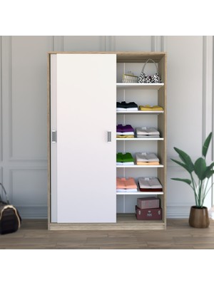 Missia Mobilya Trani Cordoba-Beyaz Geniş Sürgülü Gardırop