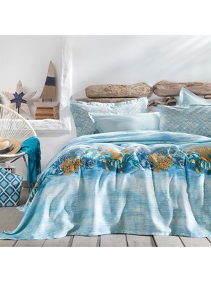 Yataş Bedding Aquamarine Çift Kişilik Pike Takımı - Turkuaz