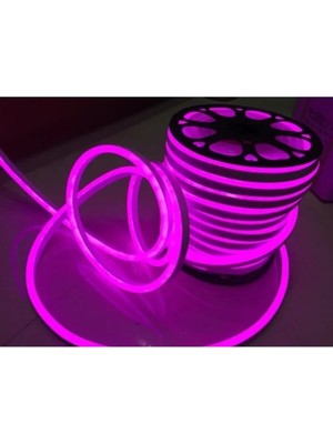 Forlife 220V 2835 120  Ledli 1 Metre Neon LED Pembe ve 220V Neon Için Güç Kablosu