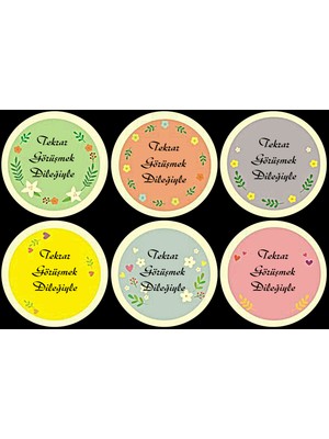 Tellgraf Tekrar Görüşmek Dileğiyle Yazılı Sticker Seti (4x4 cm 24 Adet)