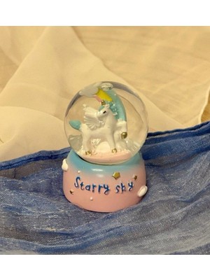 OEM Unicorn Starry Sky Işıklı Mini Kar Küresi