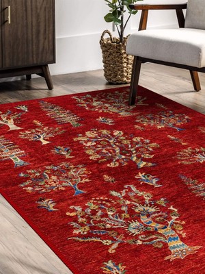 Serteks Iskandinav Kilim Desenli Halı, Dokuma Taban Dekoratif Şönil Halı