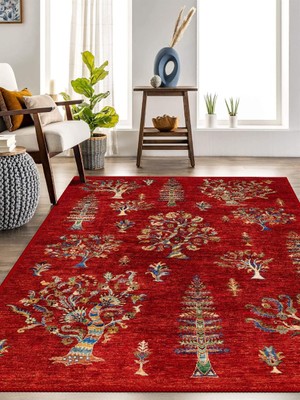 Serteks Iskandinav Kilim Desenli Halı, Dokuma Taban Dekoratif Şönil Halı