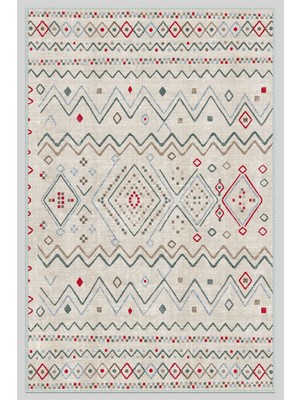 Serteks Iskandinav Kilim Desenli Halı, Dokuma Taban Dekoratif Şönil Halı