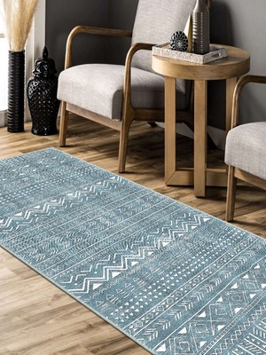 Serteks Iskandinav Kilim Desenli Halı, Dokuma Taban Dekoratif Şönil Halı