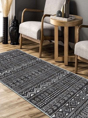 Serteks Iskandinav Kilim Desenli Halı, Dokuma Taban Dekoratif Şönil Halı