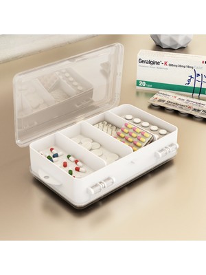 Pufwin Çok Amaçlı Çift Bölmeli Mini Ilaç Saklama Kutusu Organizer