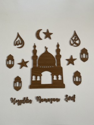 Evdeucuz Ahşap Işıklı Ramazan Süsü