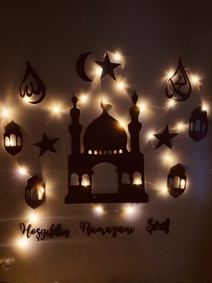 Evdeucuz Ahşap Işıklı Ramazan Süsü