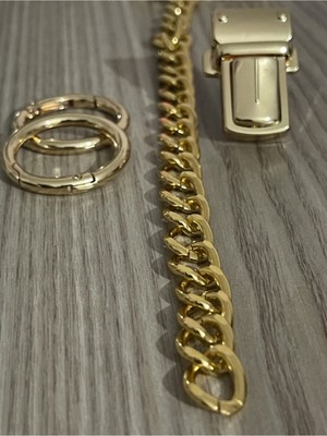 Aklar Çanta Gold Çanta Aksesuar Zincir Set