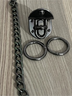 Aklar Çanta Aklar Siyah Çanta Aksesuar Zincir Set Kadın İçin Şık ve Modern Tasarım